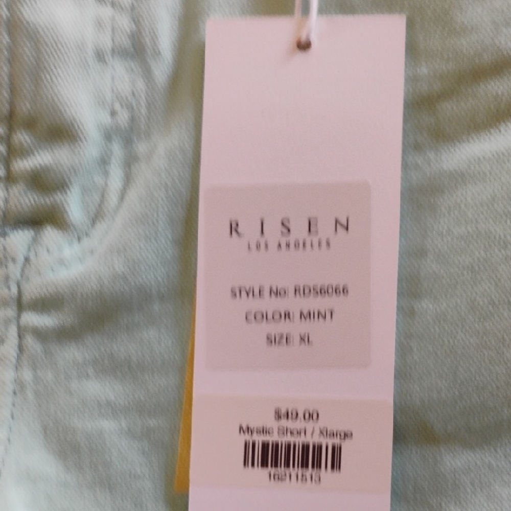 Blue High-Waisted Distressed Jean Shorts - Picture 5 of 9